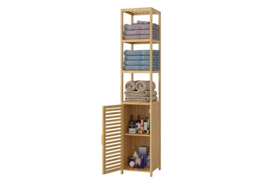 Homfa Badregal // Hochschrank aus Bambus // 169cm