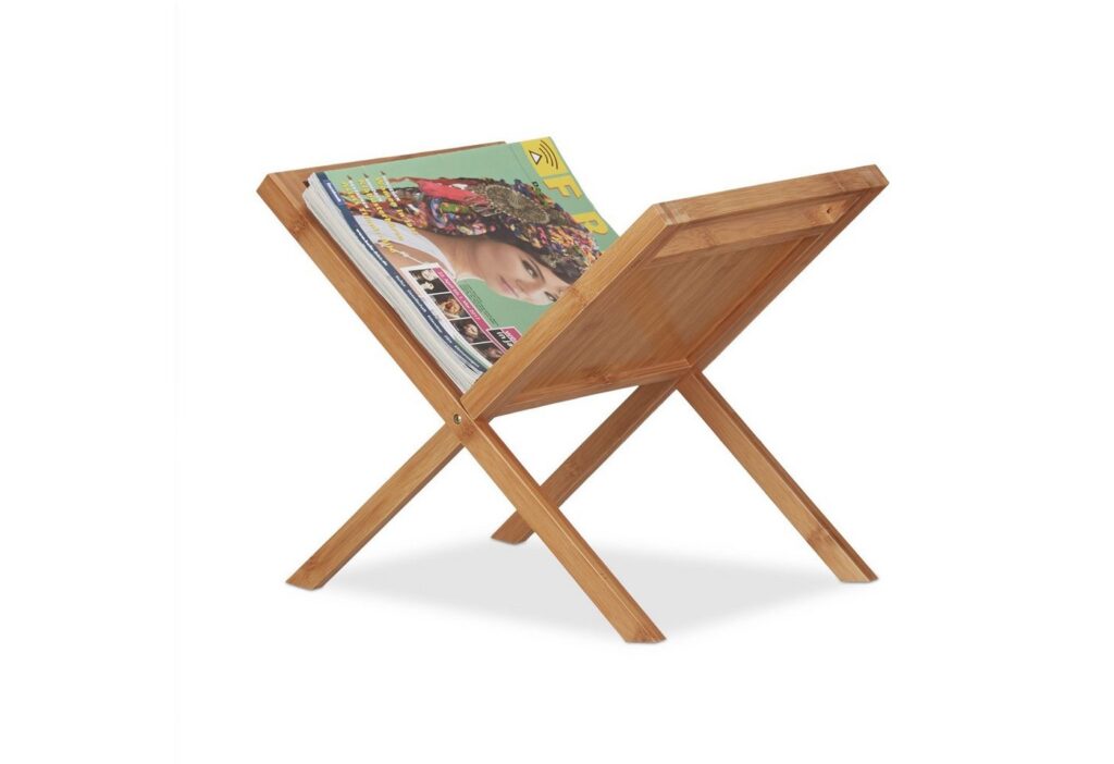 relaxdays Zeitungsständer // Bambus